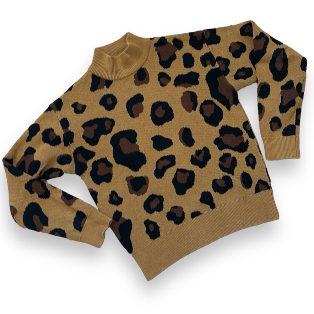 Who What Wear Tan Leopard Print Sweater size